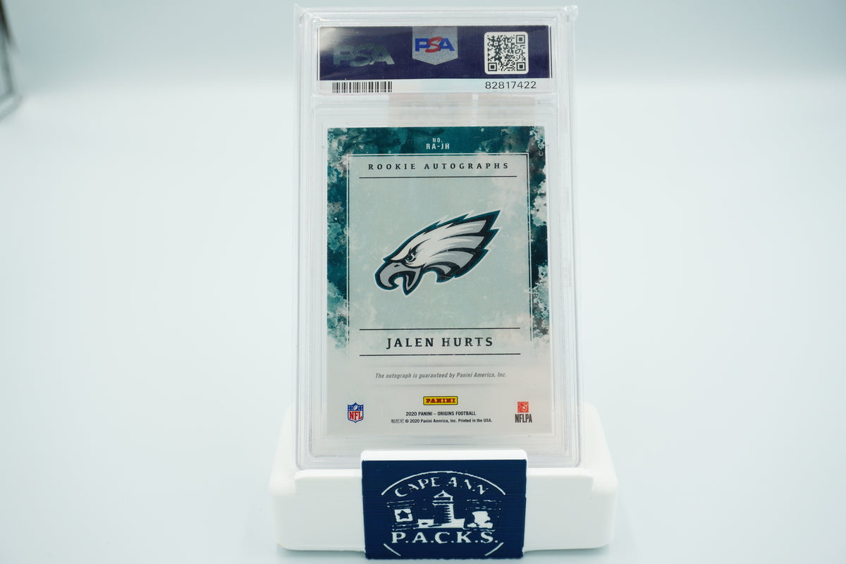 2020 Football ORIGINS Jaylen Hurts Rookie Auto Red PSA Authentic Auto 10