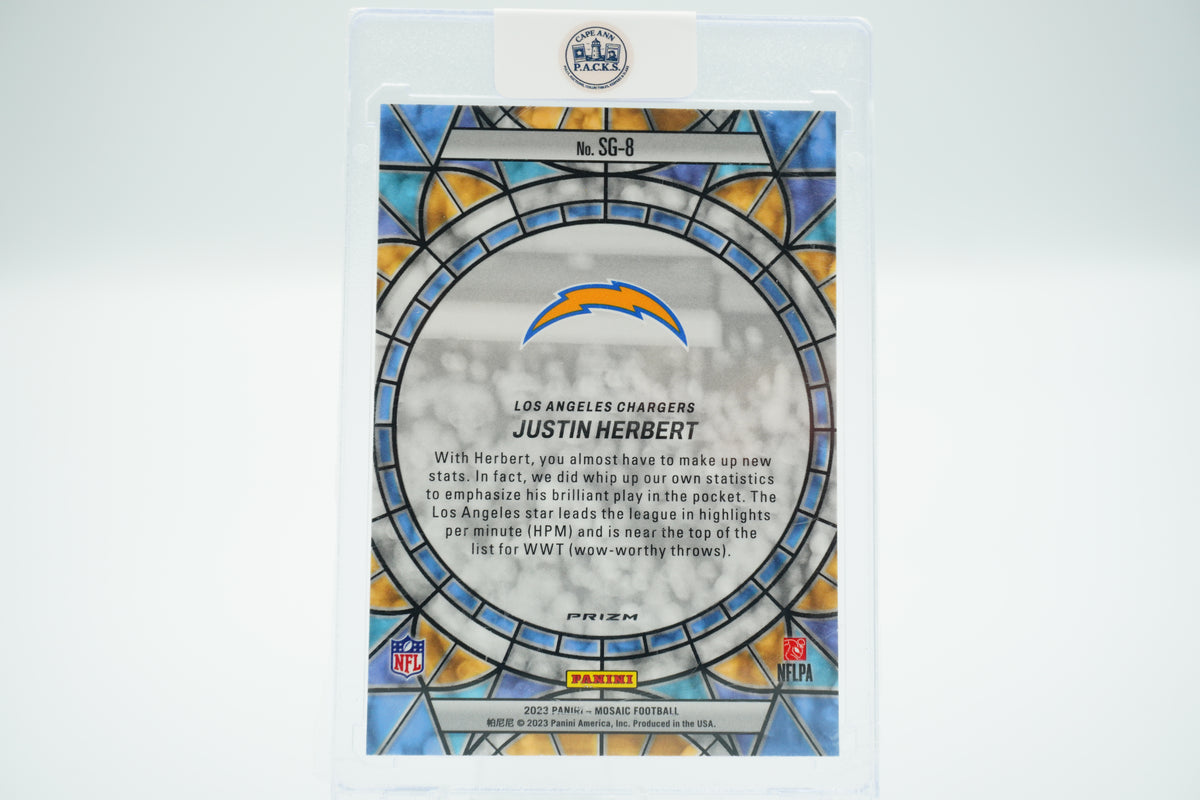 2023 Football Panini Mosaic Justin Herbert #SG-8 Stained Glass!!