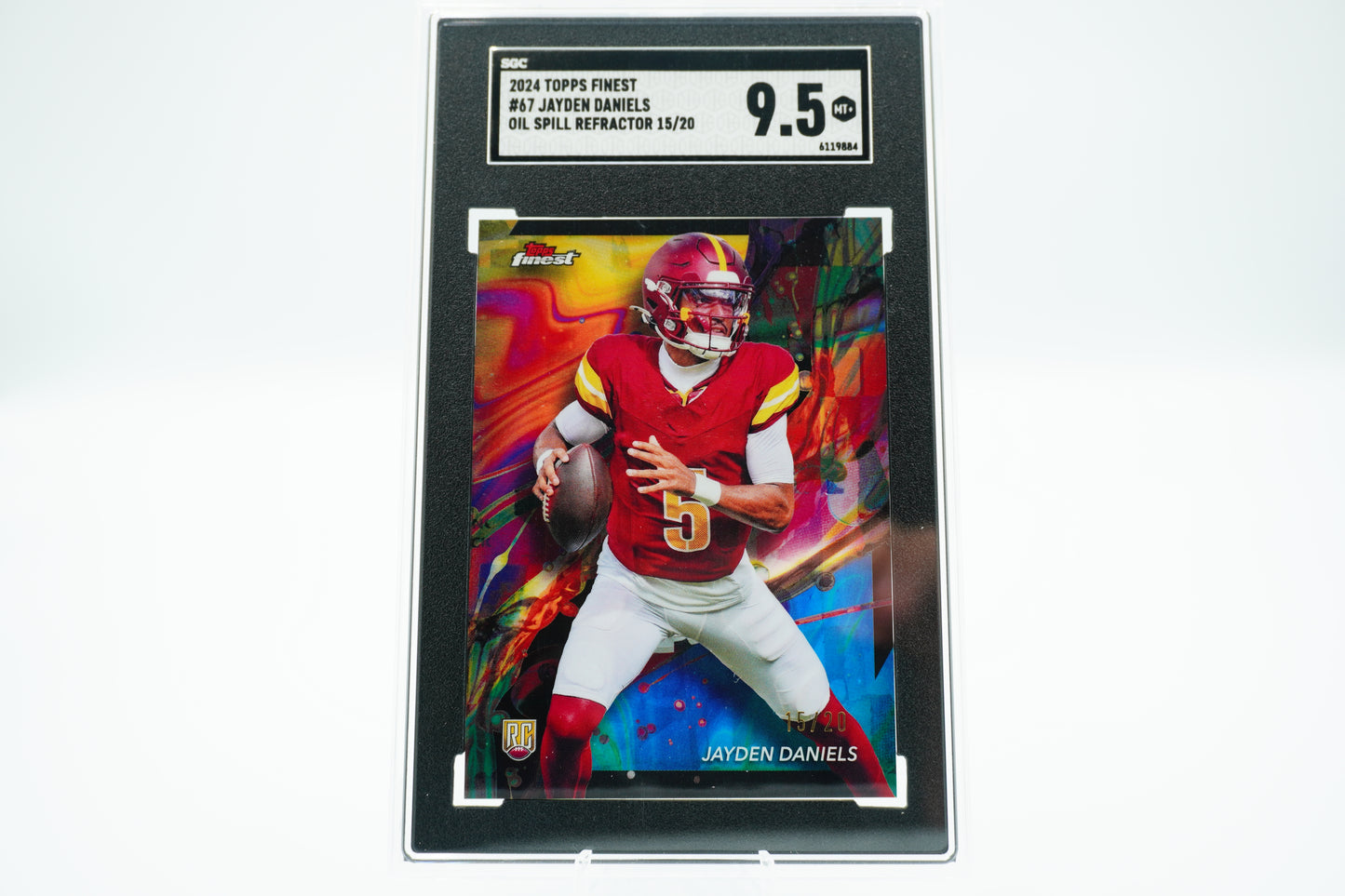 2024 Finest Jayden Daniels Oil Spill Refractor /20 SGC 9.5