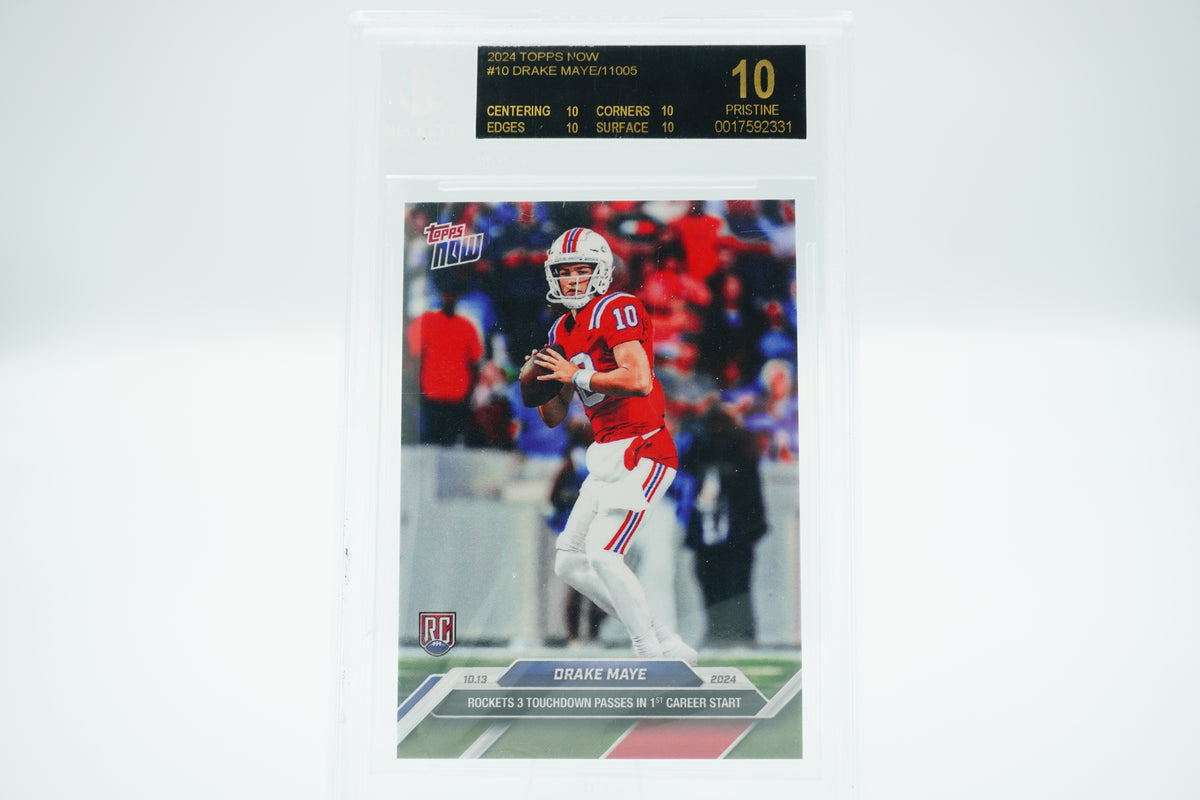 2024 Football Topps Now Drake Maye Beckett Pristine 10 Rookie Card