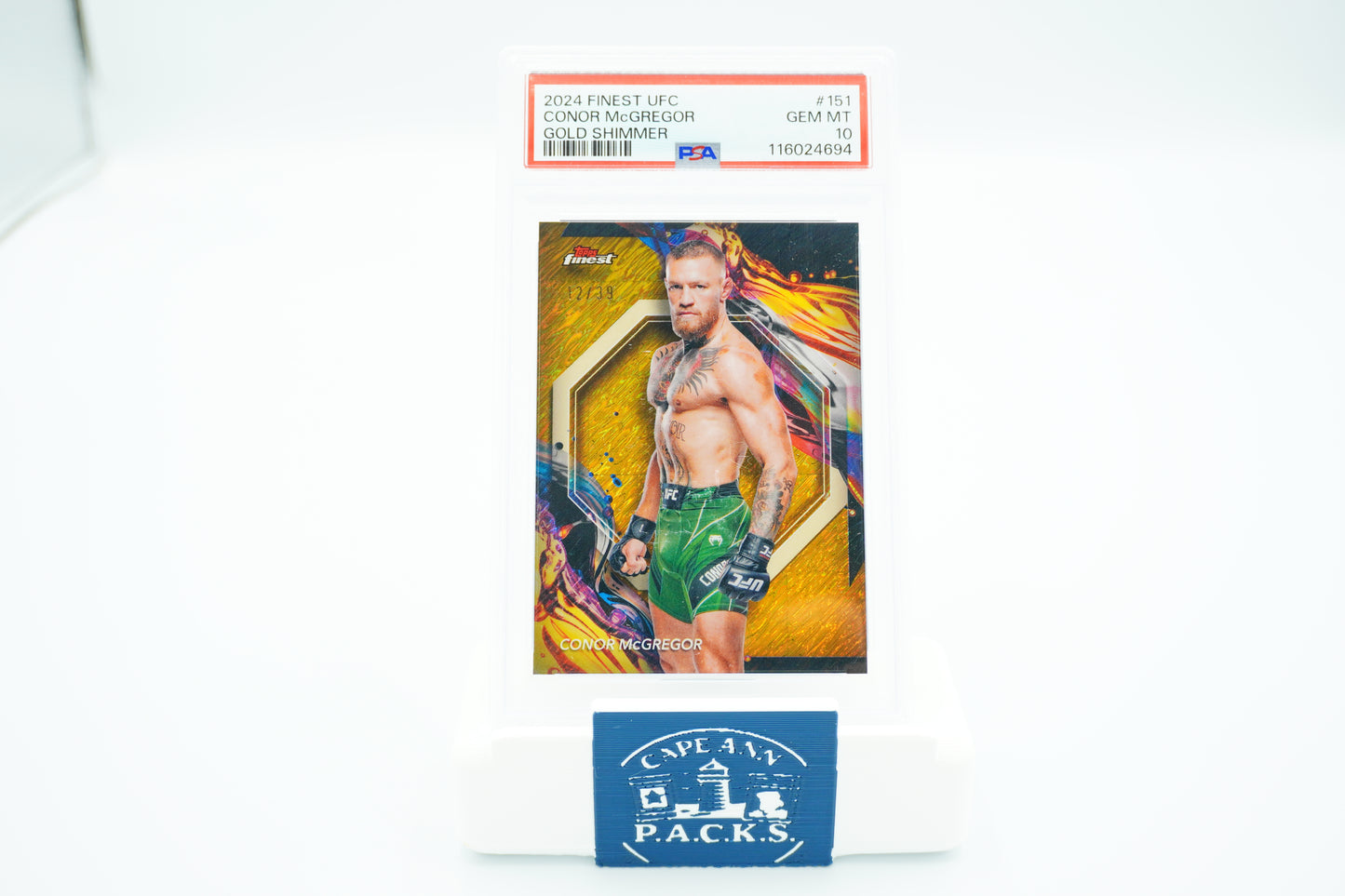 2024 Finest UFC Connor McGregor 151 Gold Shimmer PSA 10