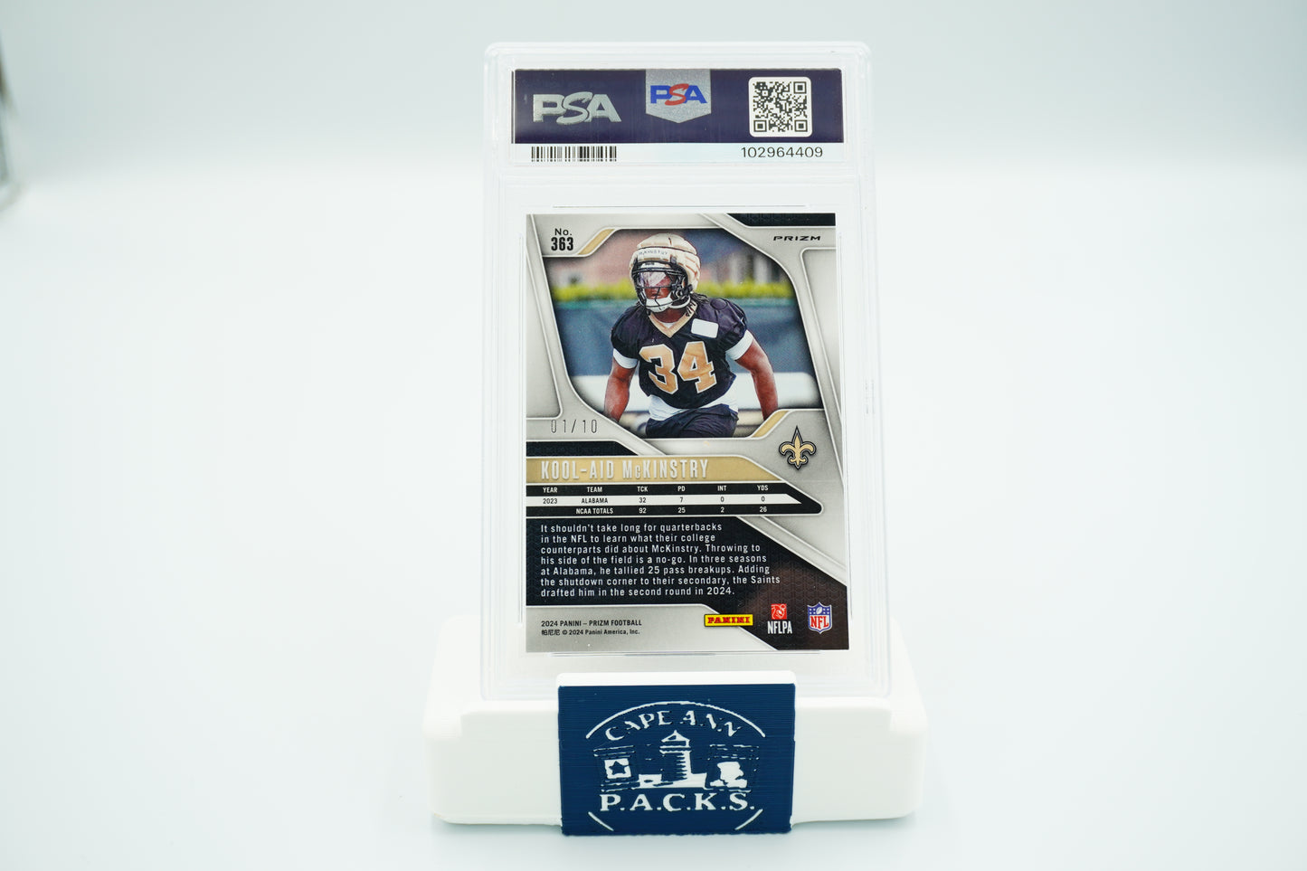 2024 Football Prizm Kool-Aid McKinstry 363 Gold Prizm /10 PSA 9